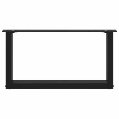 Couchtischbeine U-Form 2 Stk. Schwarz 60x(30-31) cm Stahl