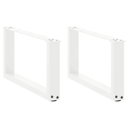 Couchtischbeine U-Form 2 Stk. Weiß 60x(30-31) cm Stahl