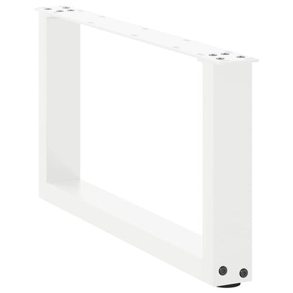 Couchtischbeine U-Form 2 Stk. Weiß 60x(30-31) cm Stahl