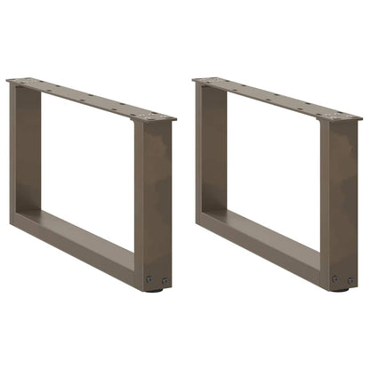 Couchtischbeine U-Form 2 Stk. Naturstahl 60x(30-31) cm Stahl