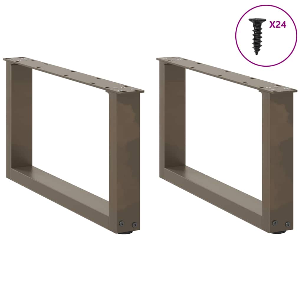 Couchtischbeine U-Form 2 Stk. Naturstahl 60x(30-31) cm Stahl
