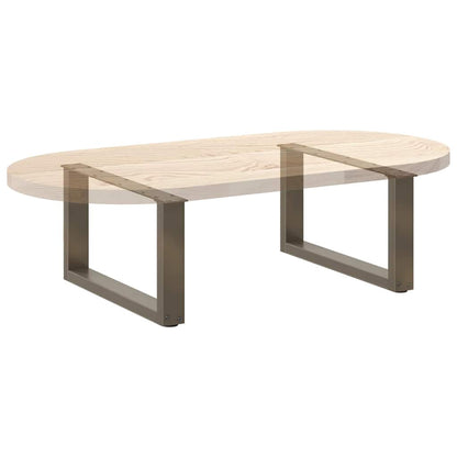 Couchtischbeine U-Form 2 Stk. Naturstahl 60x(30-31) cm Stahl