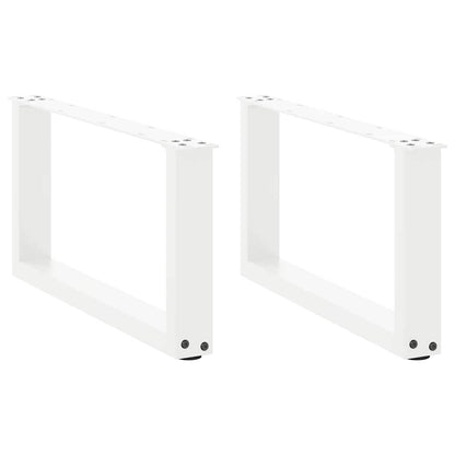 Couchtischbeine U-Form 2 Stk. Weiß 70x(30-31) cm Stahl