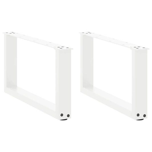 Couchtischbeine U-Form 2 Stk. Weiß 70x(30-31) cm Stahl
