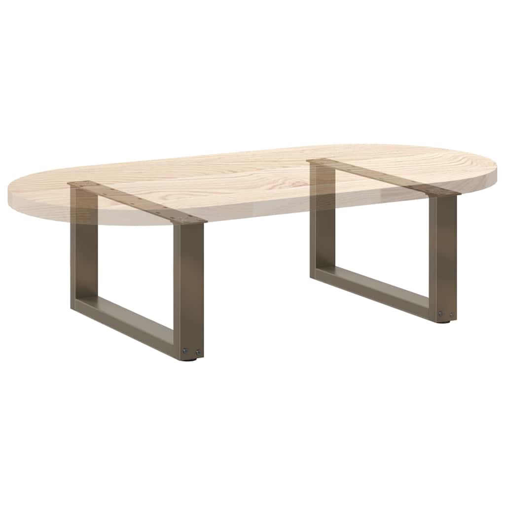 Couchtischbeine U-Form 2 Stk. Naturstahl 70x(30-31) cm Stahl