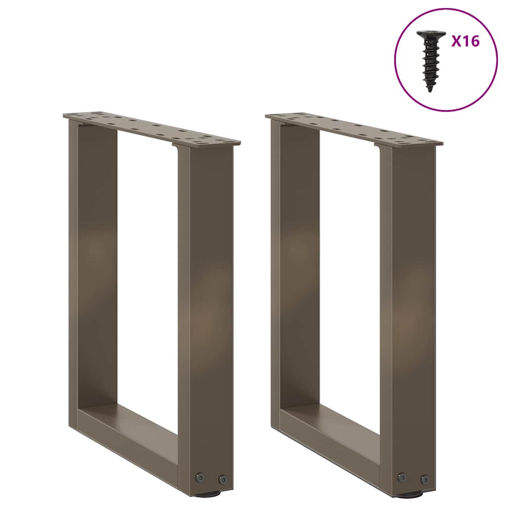 Couchtischbeine U-Form 2 Stk. Naturstahl 28x(42-43) cm Stahl