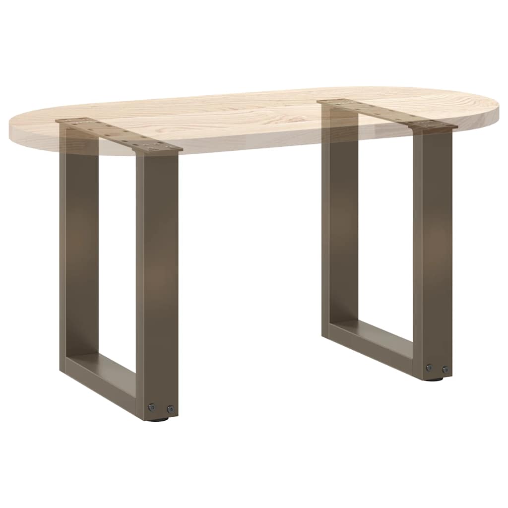 Couchtischbeine U-Form 2 Stk. Naturstahl 28x(42-43) cm Stahl