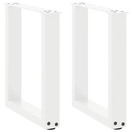 Couchtischbeine U-Form 2 Stk. Weiß 38x(42-43) cm Stahl