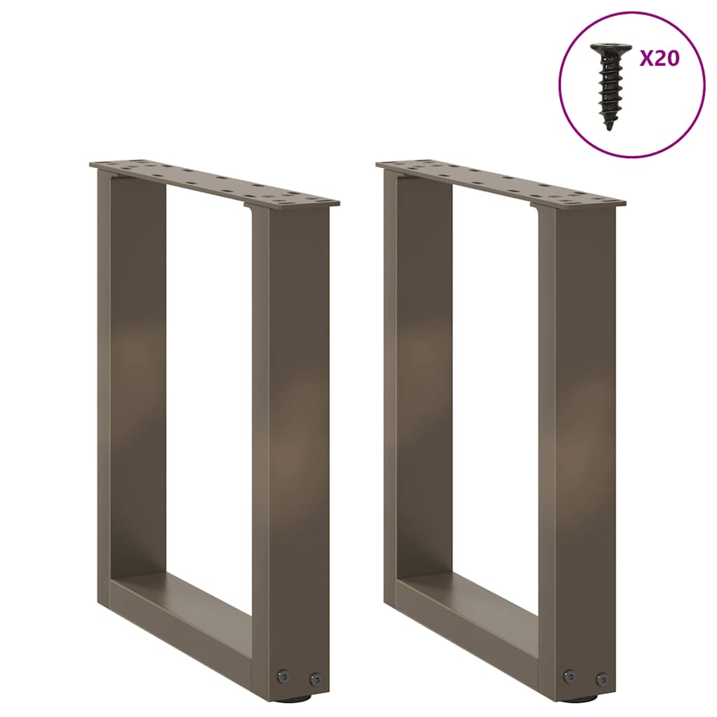 Couchtischbeine U-Form 2 Stk. Naturstahl 38x(42-43) cm Stahl