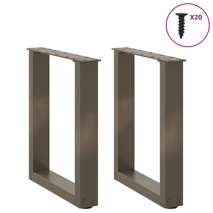 Couchtischbeine U-Form 2 Stk. Naturstahl 38x(42-43) cm Stahl