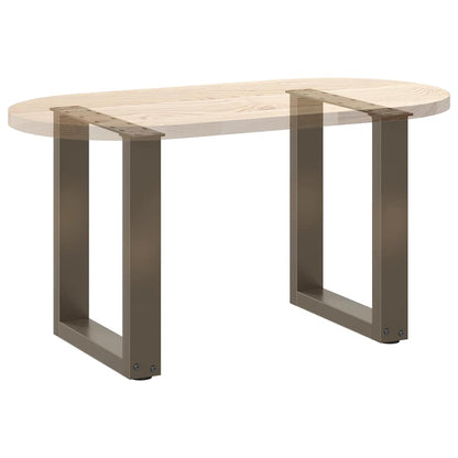 Couchtischbeine U-Form 2 Stk. Naturstahl 38x(42-43) cm Stahl