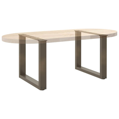 Couchtischbeine U-Form 2 Stk. Naturstahl 50x(42-43) cm Stahl
