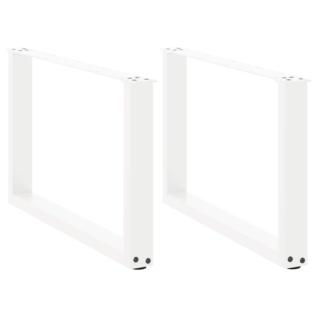 Couchtischbeine U-Form 2 Stk. Weiß 60x(42-43) cm Stahl