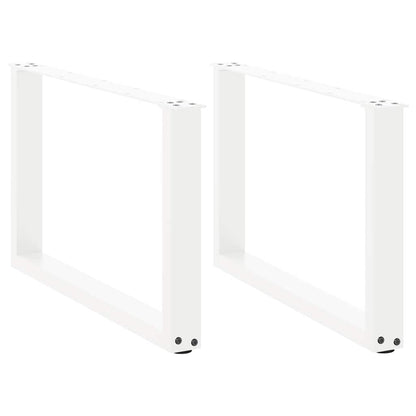 Couchtischbeine U-Form 2 Stk. Weiß 60x(42-43) cm Stahl
