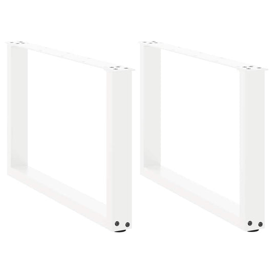 Couchtischbeine U-Form 2 Stk. Weiß 60x(42-43) cm Stahl