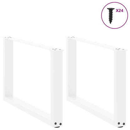 Couchtischbeine U-Form 2 Stk. Weiß 60x(42-43) cm Stahl