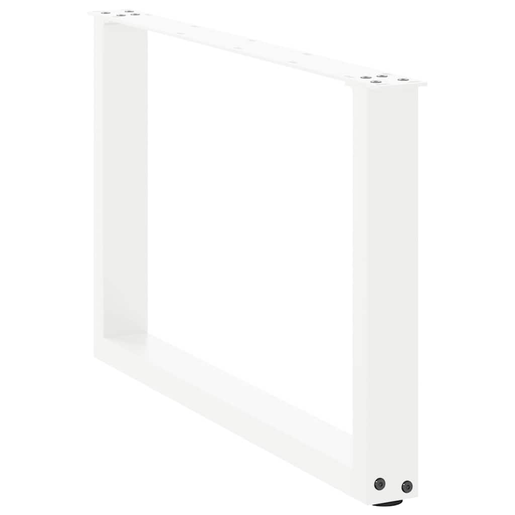 Couchtischbeine U-Form 2 Stk. Weiß 60x(42-43) cm Stahl
