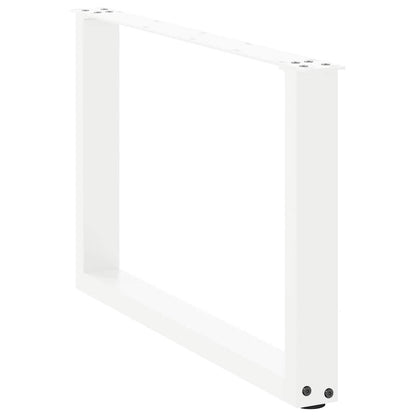 Couchtischbeine U-Form 2 Stk. Weiß 60x(42-43) cm Stahl