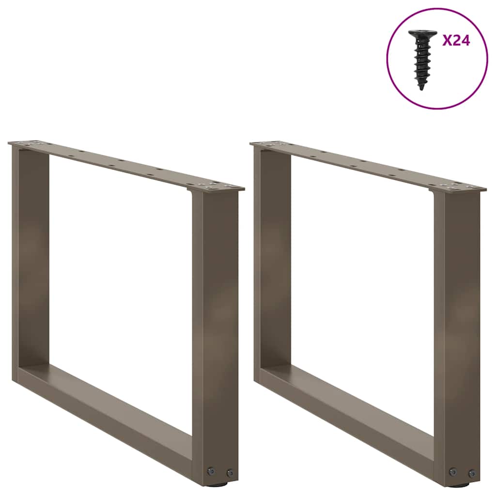 Couchtischbeine U-Form 2 Stk. Naturstahl 60x(42-43) cm Stahl