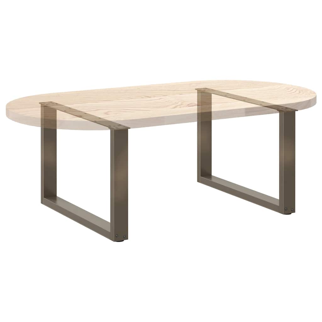 Couchtischbeine U-Form 2 Stk. Naturstahl 60x(42-43) cm Stahl