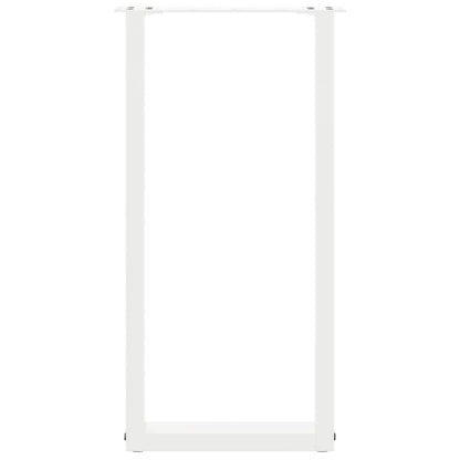 Konsolentischbeine U-Form 2 Stk. Weiß 38x(72-73) cm Stahl