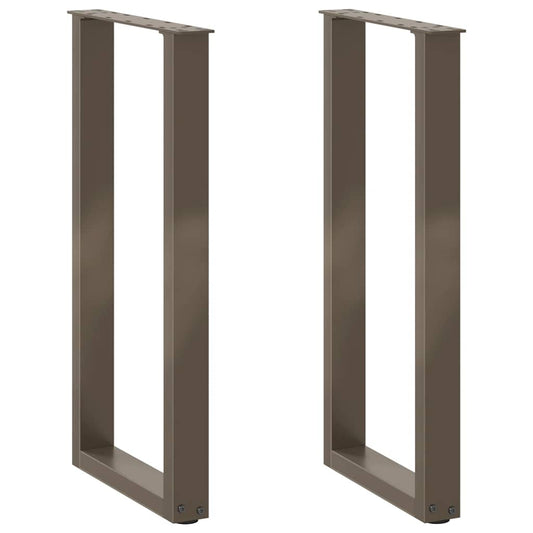 Konsolentischbeine U-Form 2 Stk. Naturstahl 38x(72-73) cm Stahl