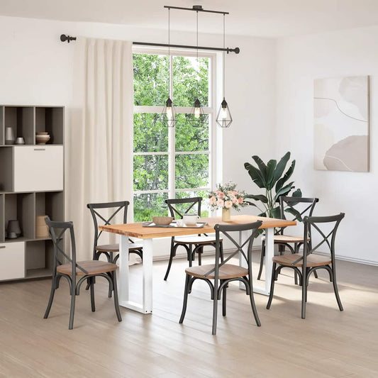 Esstischbeine U-Form 2 Stk. Weiß 50x(72-73) cm Stahl