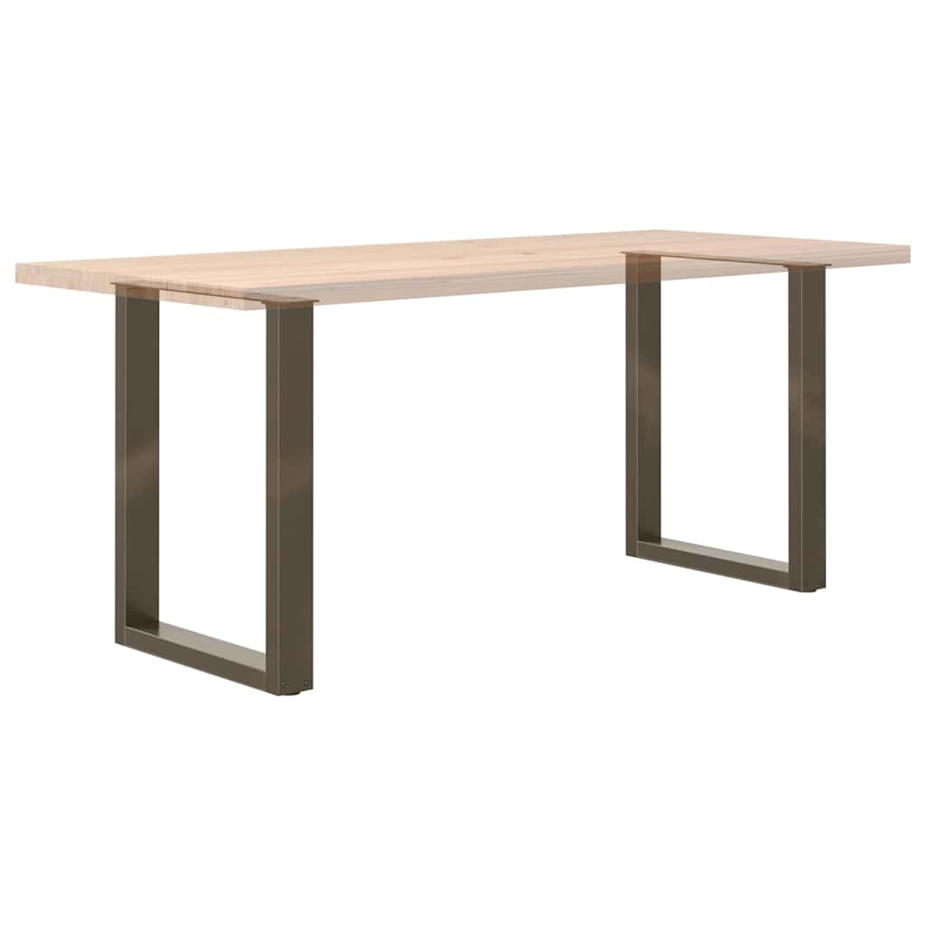 Esstischbeine U-Form 2 Stk. Naturstahl 60x(72-73) cm Stahl