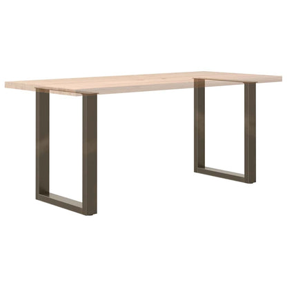 Esstischbeine U-Form 2 Stk. Naturstahl 60x(72-73) cm Stahl