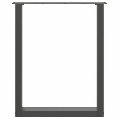 Esstischbeine U-Form 2 Stk. Naturstahl 70x(72-73) cm Stahl