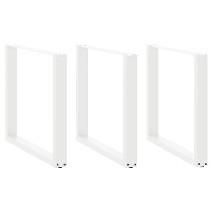 Esstischbeine U-Form 3 Stk. Weiß 80x(72-73) cm Stahl