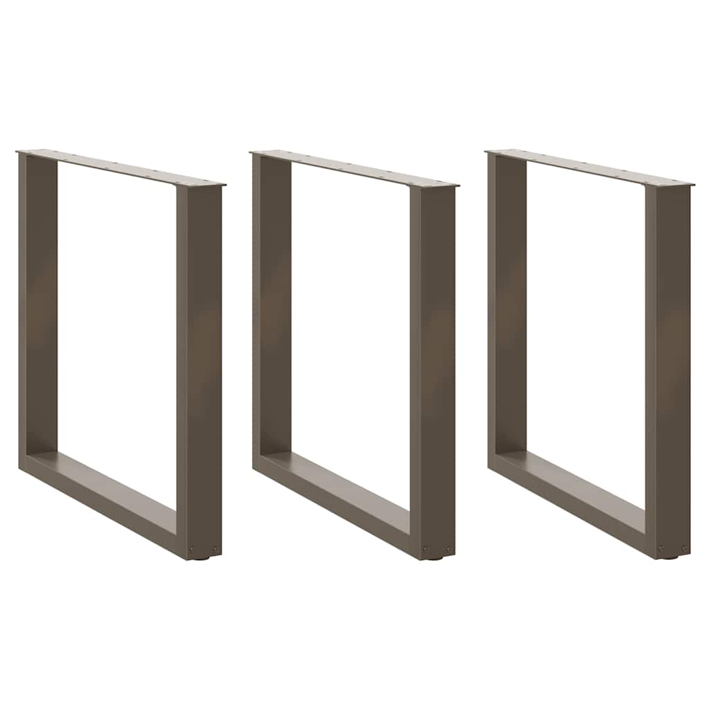 Esstischbeine U-Form 3 Stk. Naturstahl 80x(72-73) cm Stahl