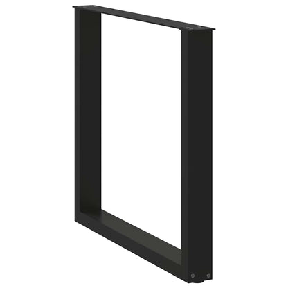 Esstischbeine U-Form 3 Stk. Schwarz 90x(72-73) cm Stahl