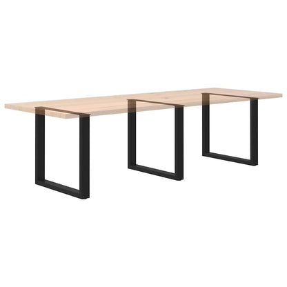 Esstischbeine U-Form 3 Stk. Schwarz 90x(72-73) cm Stahl
