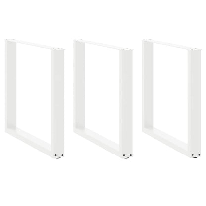 Esstischbeine U-Form 3 Stk. Weiß 90x(72-73) cm Stahl