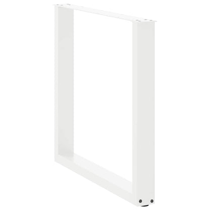 Esstischbeine U-Form 3 Stk. Weiß 90x(72-73) cm Stahl