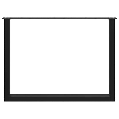 Esstischbeine U-Form 3 Stk. Schwarz 100x(72-73) cm Stahl