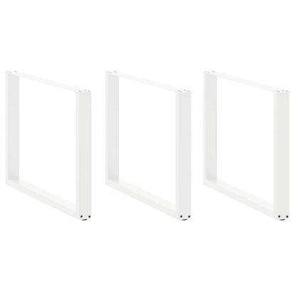 Esstischbeine U-Form 3 Stk. Weiß 100x(72-73) cm Stahl