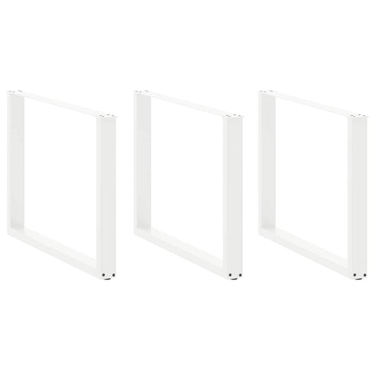 Esstischbeine U-Form 3 Stk. Weiß 100x(72-73) cm Stahl