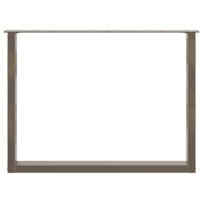 Esstischbeine U-Form 3 Stk. Naturstahl 100x(72-73) cm Stahl