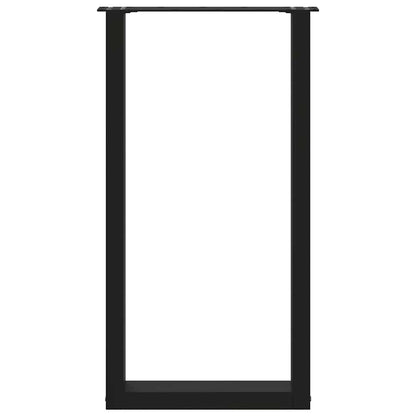 Bartischbeine U-Form 2 Stk. Schwarz 40x(90-91) cm Stahl