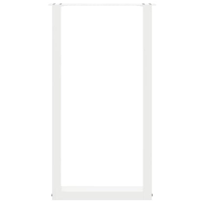 Bartischbeine U-Form 2 Stk. Weiß 40x(90-91) cm Stahl