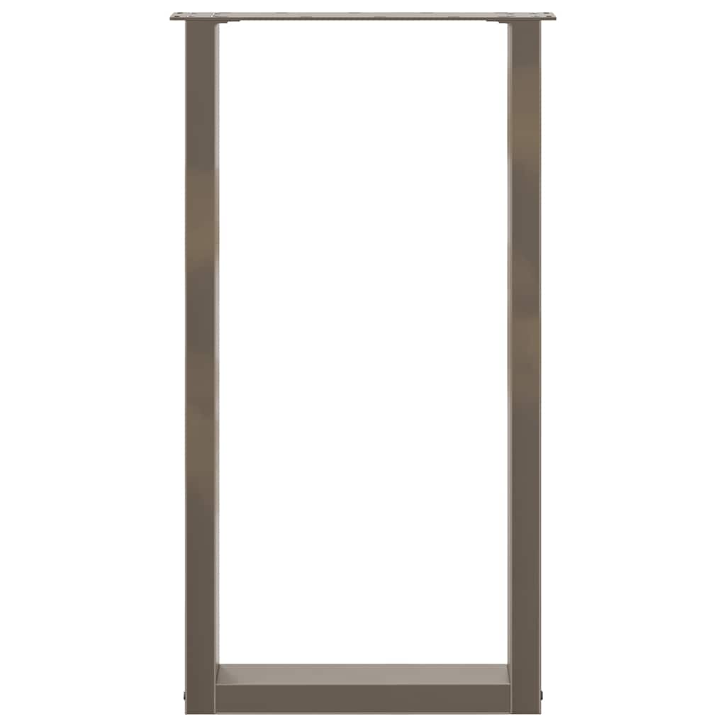 Bartischbeine U-Form 2 Stk. Naturstahl 40x(90-91) cm Stahl