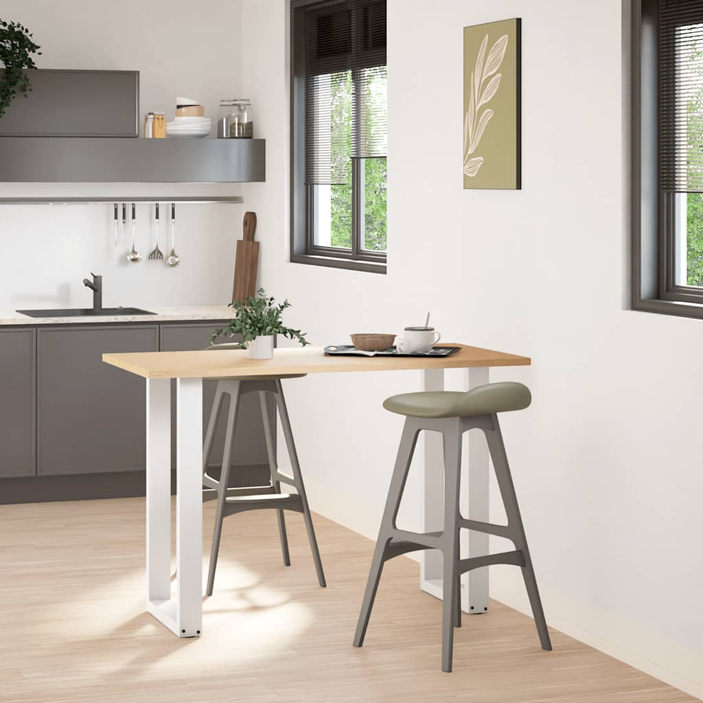 Bartischbeine U-Form 2 Stk. Weiß 50x(90-91) cm Stahl