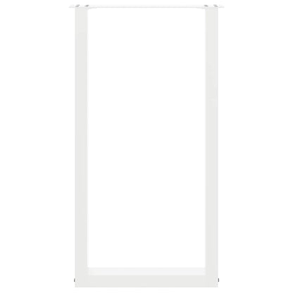 Bartischbeine U-Form 2 Stk. Weiß 50x(90-91) cm Stahl