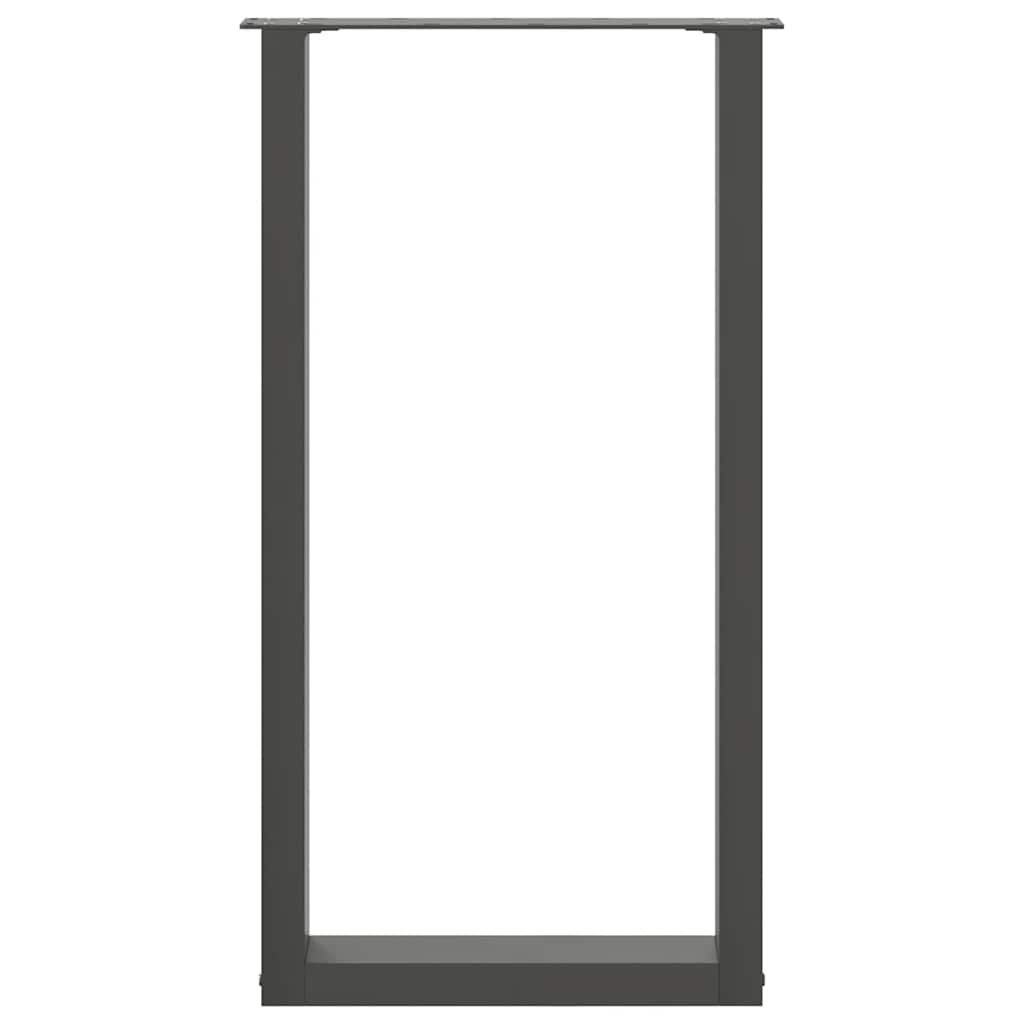 Bartischbeine U-Form 2 Stk. Anthrazit 50x(90-91) cm Stahl