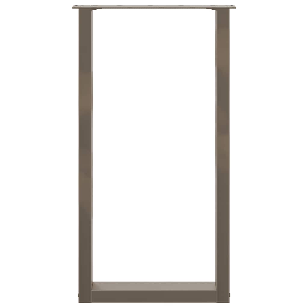 Bartischbeine U-Form 2 Stk. Naturstahl 50x(90-91) cm Stahl