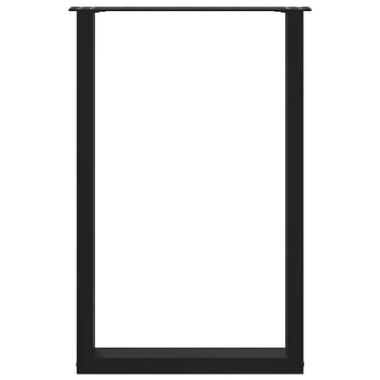 Bartischbeine U-Form 2 Stk. Schwarz 60x(90-91) cm Stahl