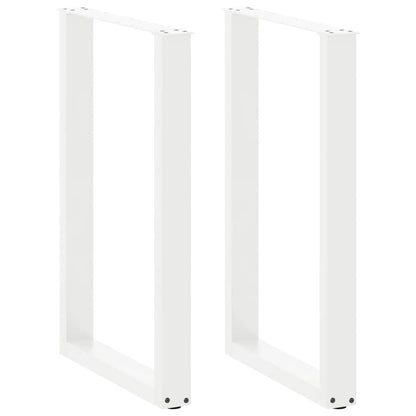 Bartischbeine U-Form 2 Stk. Weiß 60x(90-91) cm Stahl