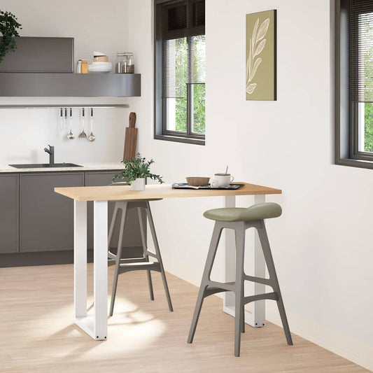 Bartischbeine U-Form 2 Stk. Weiß 60x(90-91) cm Stahl